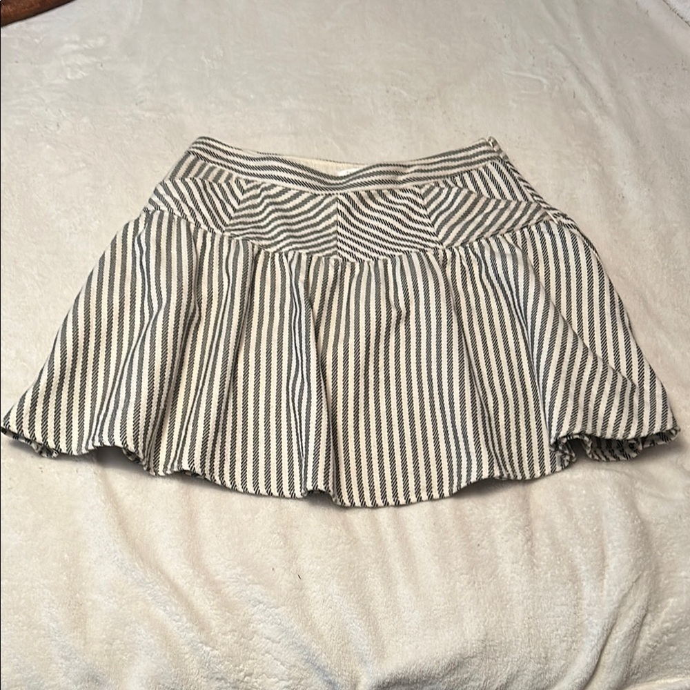 Diane Von Furstenberg Black and White Striped Mini Skirt